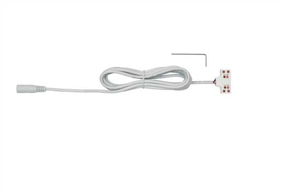 24VDC 2m Barrel/2 Screw Terminal Tee Starter Lead White