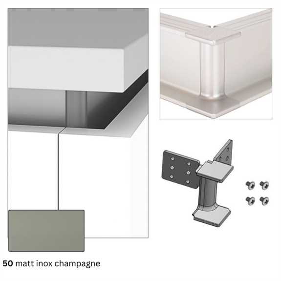 Exterior Angle 90-Upper Traditional 19 Gola - Matte Inox Champagne