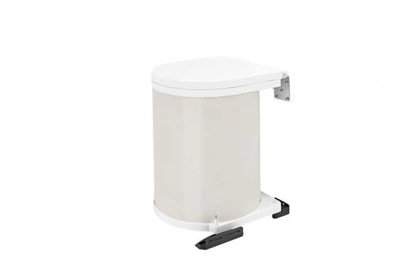 Single Round Pivot-out Metal Waste Containers - 14 L