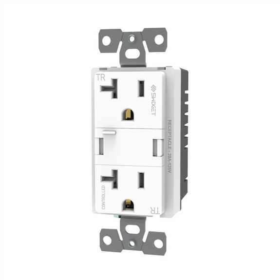 Swidget 120VAC 20A Outlet with Wi-Fi Insert White