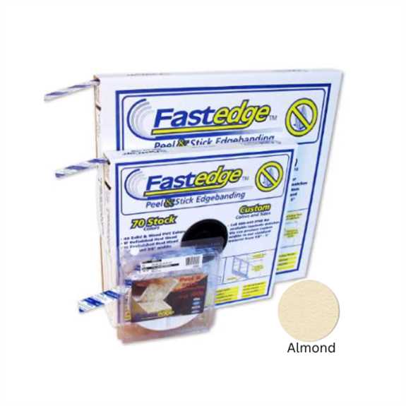 PVC 15/16 Fastedge PSA Almond 50' Roll - Peel and Stick roll