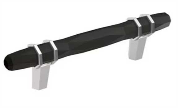 BP-36648-BBR26 London 3-3/4" Pull- Black Bronze/Polished Chrome