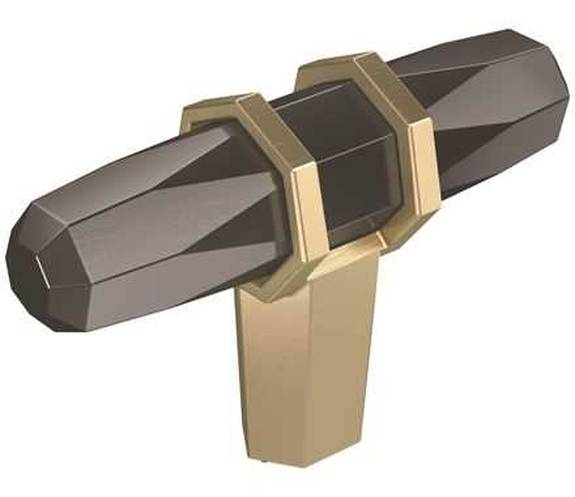 BP-36647-BCRBBZ London Knob 2 1/2" - Black Chrome/Golden Champagne