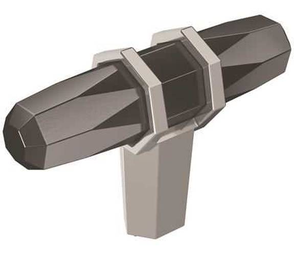 BP-36647-BCR26 London Knob 2 1/2" - Black Chrome/Polished Chrome