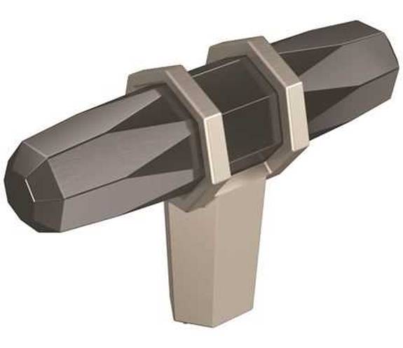 BP-36647-BCRG10 London Knob 2 1/2" - Black Chrome/Satin Nickel