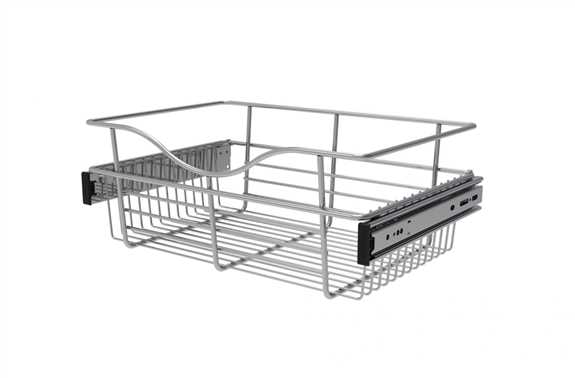 Wire Basket 12" Deep Pullout for Closet - Chrome