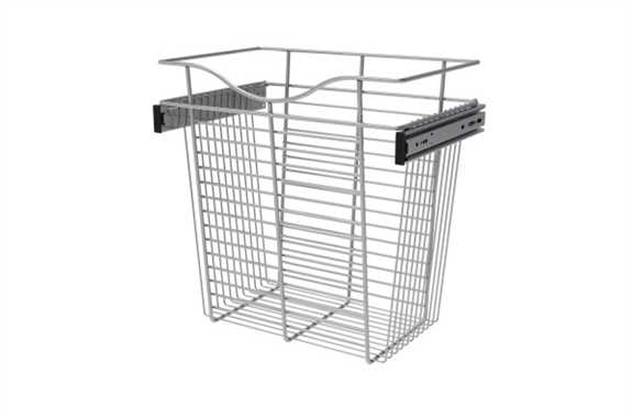 Wire Basket 12'' Deep Pullout for Closet - Chrome