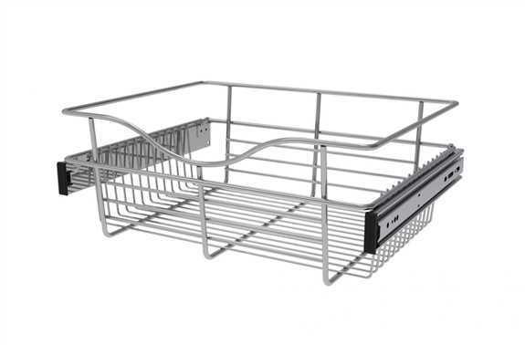 Wire Basket 14" Deep Pullout for Closet - Chrome