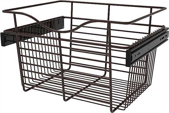 Wire Basket 14" Deep Pullout for Closet - Oil Rubbed Bronze