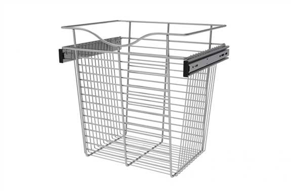 Wire Basket 14" Deep Pullout for Closet - Chrome