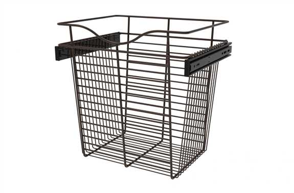 Wire Basket 14" Deep Pullout for closet - Oil Rubbed Bronze