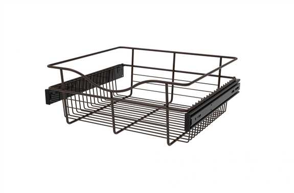 Wire Basket 16" Deep Pullout for Closet - Oil Rubbed Bronze