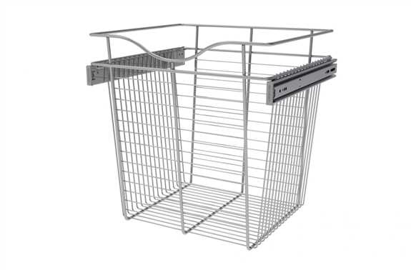 Wire Basket 16 Deep Pullout for Closet - Chrome