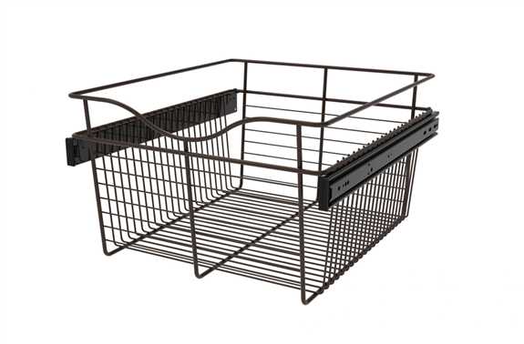 Wire Basket 20" Deep Pullout for Closet - Oil Rubbed Bronze