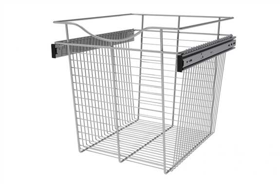 Wire Basket 20" Deep Pullout for Closet - Chrome