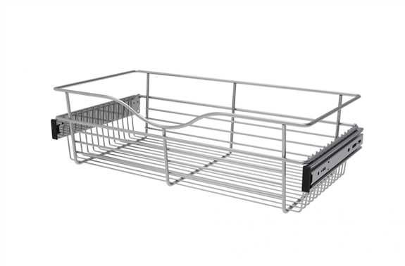 Wire Basket 12" Deep Pullout for Closet - Chrome