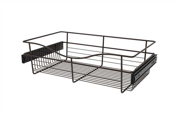 Wire Basket 14" Deep Pullout for Closet - Oil Rubbed Bronze