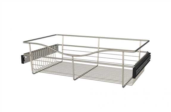 Wire Basket 14" Deep Pullout - Satin Nickel