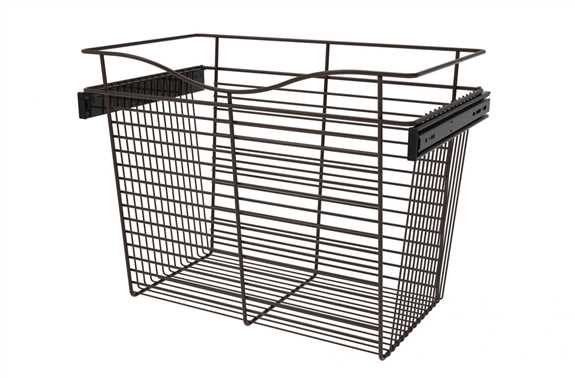 Wire Basket 14" Deep Pullout for Closet - Oil-Rubbed Bronze