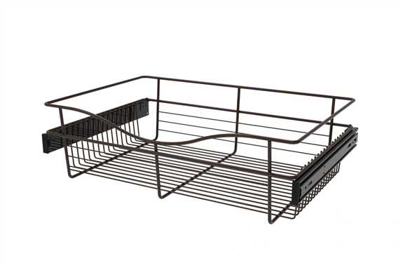 Wire Basket 16" Deep Pullout for Closet - Oil Rubbed Bronze