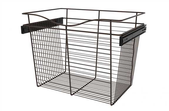 Wire Basket 16'' Deep Pullout for Closet - Oil Rubbed Bronze