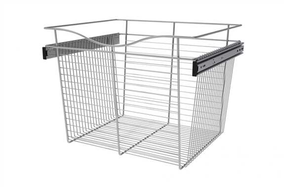 Wire Basket 20" Deep Pullout for Closet - Chrome