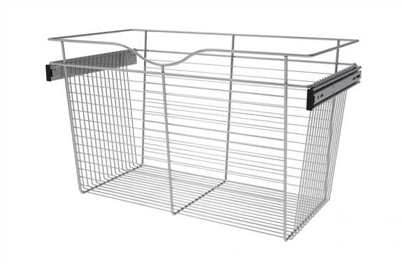 Wire Basket 16" Deep Pullout for Closet - Chrome