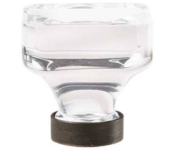 BP-36653-CORB Glacio 1-3/8" Knob - Clear/Oil-Rubbed Bronze