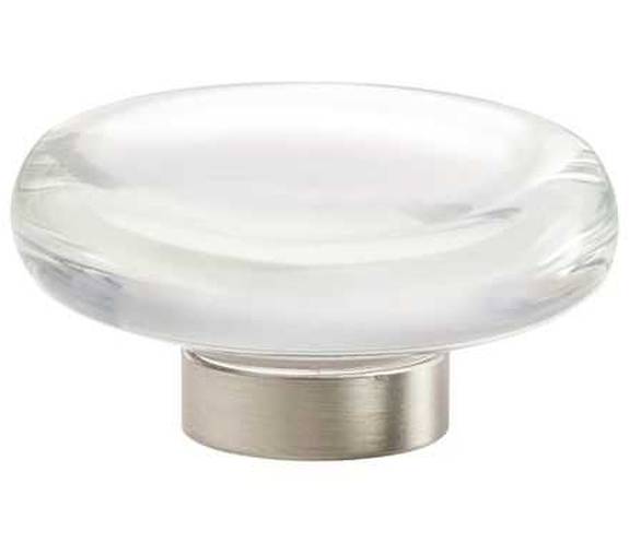 BP-36652-CG10 Glacio 1-3/4" Knob - Clear/Satin Nickel