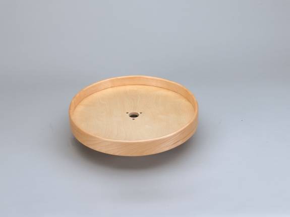 Lazy Daisy Natural Wood Full Circle Tray Drilled for Rev-A-Shelf Hardware
