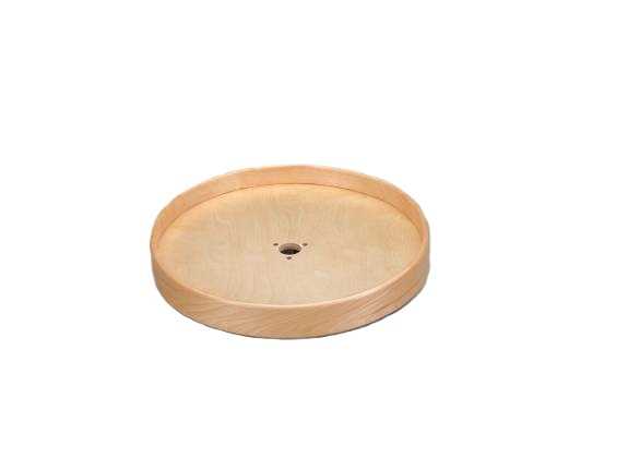 Lazy Daisy Natural Wood Full Circle Tray Drilled for Rev-A-Shelf Hardware