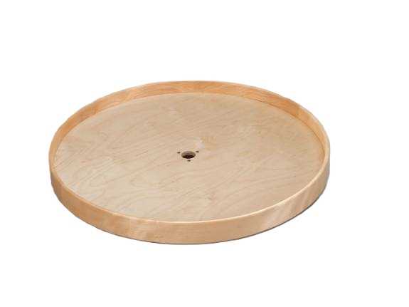 Lazy Daisy Natural Wood Full Circle Tray Drilled for Rev-A-Shelf Hardware