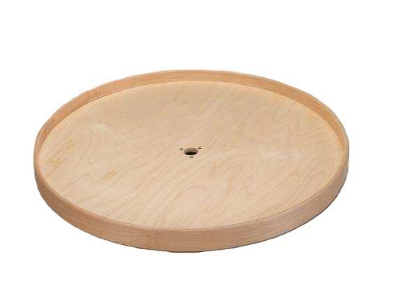 Lazy Daisy Natural Wood Full Circle Tray Drilled for Rev-A-Shelf Hardware