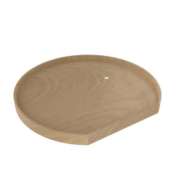 32" Lazy Daisy Natural Wood D-Shape Tray with Aluminum Bearing