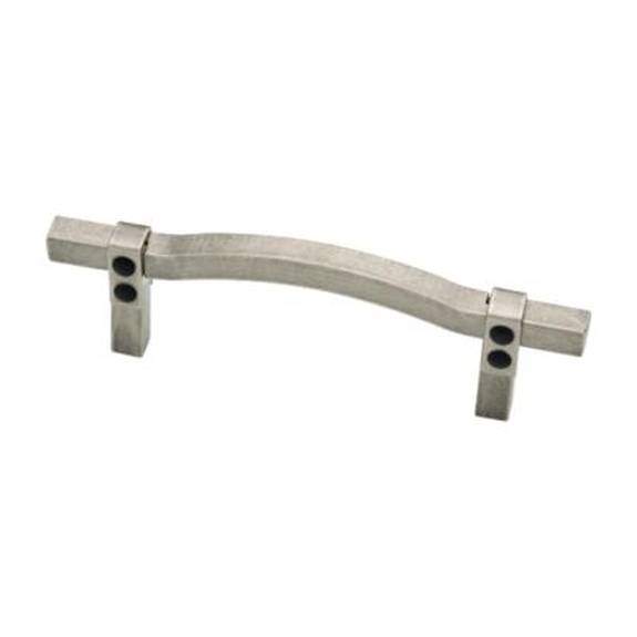 65173PI Curved Riveted 3 1/2" Cabinet Pull - Tumbled Pewter