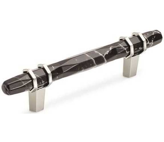 BP-36648-MBKPN Carrione 3-3/4'' Pull - Marble Black/Polished Nickel