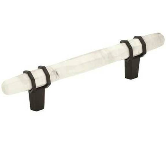 BP-36648-MWBBR Carrione 3-3/4'' Pull - Marble White/Black Bronze