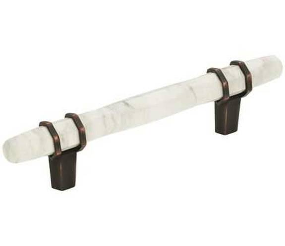 BP-36648-MWORB Carrione 3-3/4'' Pull - Marble White/Oil Rubbed Bronze