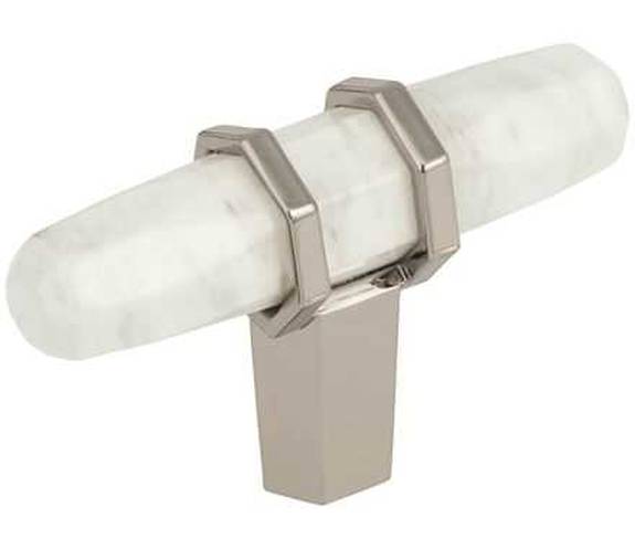 BP-36647-MWPN Carrione 2-1/2'' Knob - Marble White/Polished Nickel