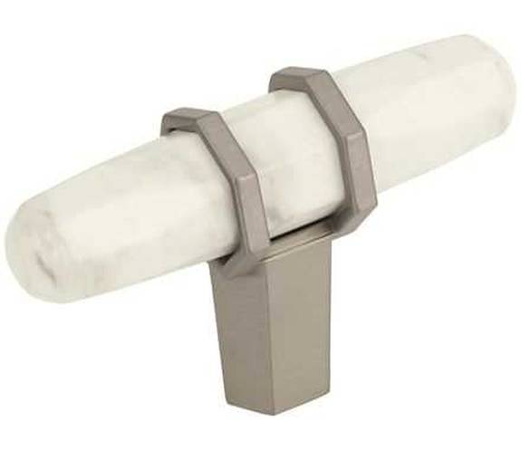 BP-36647-MWG10 Carrione 2-1/2'' Knob - Marble White/Satin Nickel