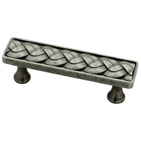 P15444C-175-C Weave 3'' Pull - Aged Pewter