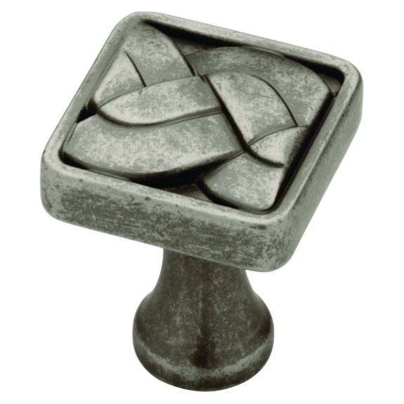 P16602C-175-C Weave 1'' Knob - Aged Pewter