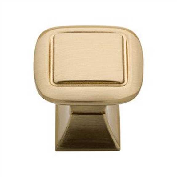 P20327-SBS Square Base 1-1/4" Knob - Soft Brass