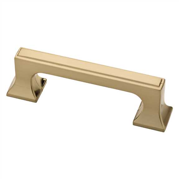 P20383-SBS Square Foot 3'' Pull - Soft Brass