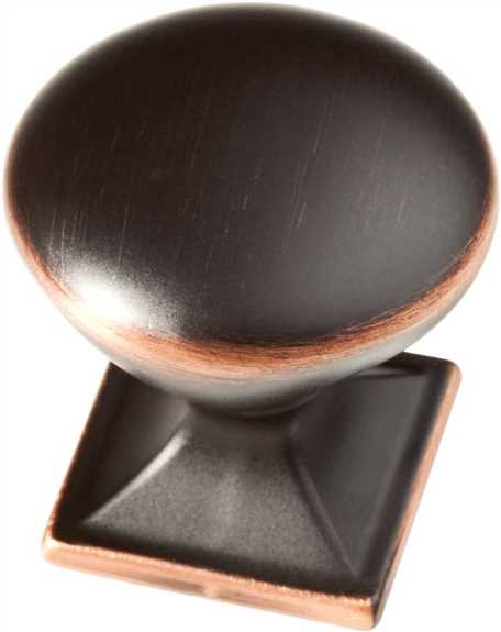 P20387-VBC Square Base 1-1/4" Knob - Bronze with Copper Highlights