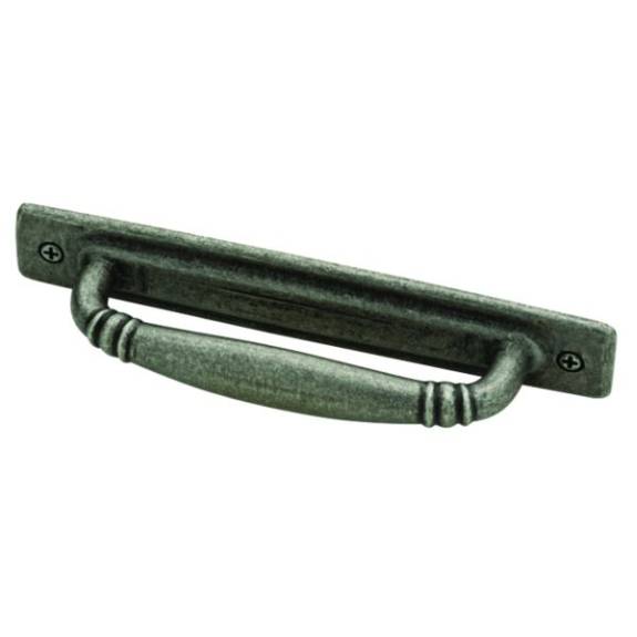 P28197-PI-C Ironcraft 4" Bin Pull - Tumbled Pewter