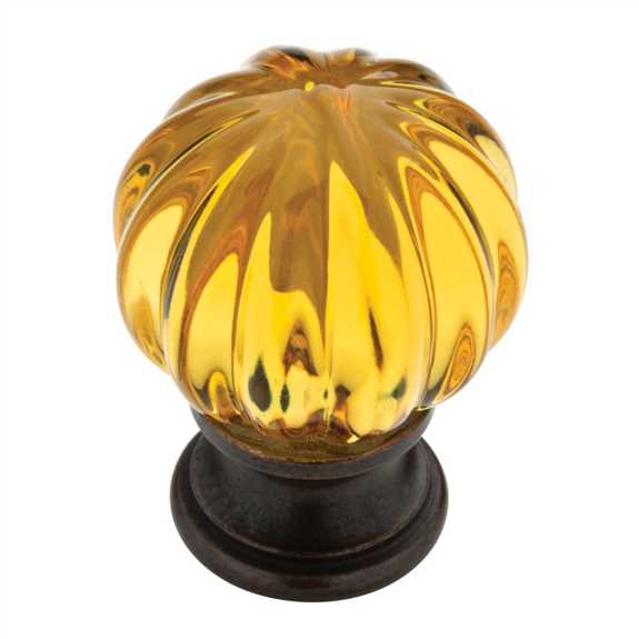 P30104-100-C Sculpted Acrylic 1-1/4" Knob - Amber