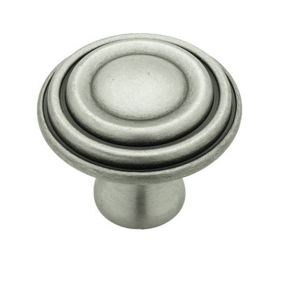 PBF524-BSP-C Ringed 1-1/2'' Knob - Brushed Satin Pewter