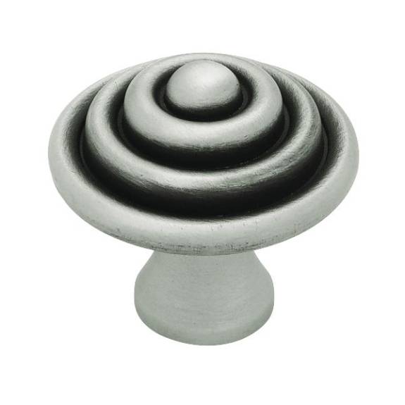 PBF528-BSP-C Domed Rings 1-1/2'' Knob - Brushed Satin Pewter