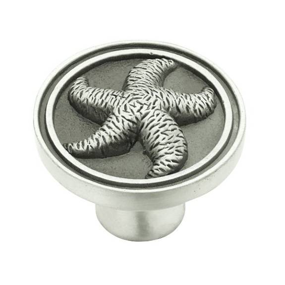 PBF657-BSP-C Starfish 1-3/8" Knob - Brushed Satin Pewter